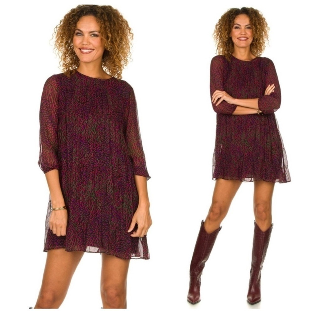 New! Ba&sh Grace Pleated Crepon Mini dress ❤️